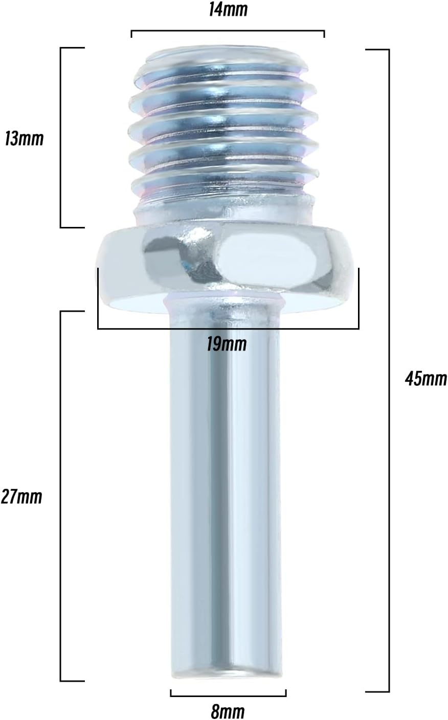 M14 Adapter für Bohrmaschine 8 mm Schaft - Bohrfutter für Stützteller