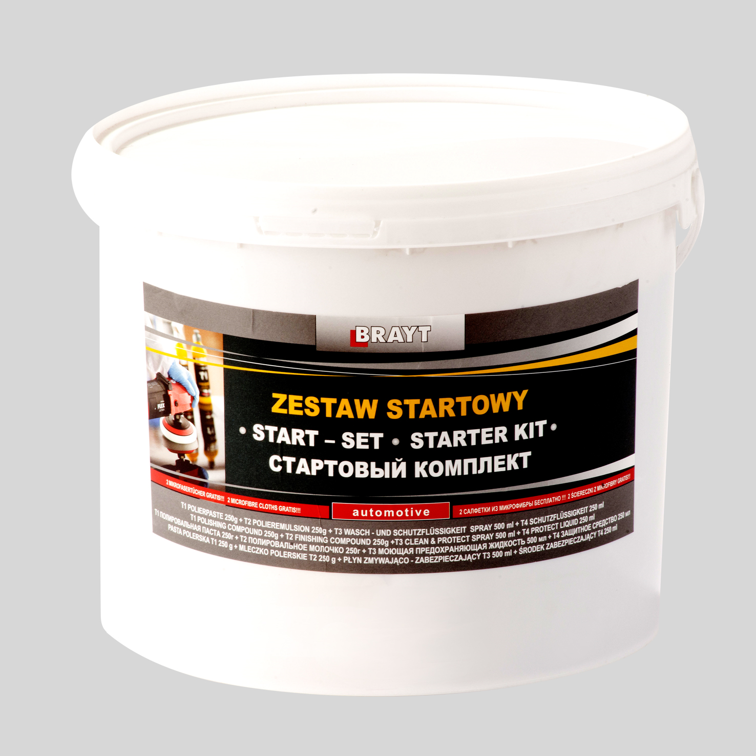Autopolitur Starter Set STRONG Schleifpaste Polierpaste T1+T2+T3+T4+2 Poliertücher