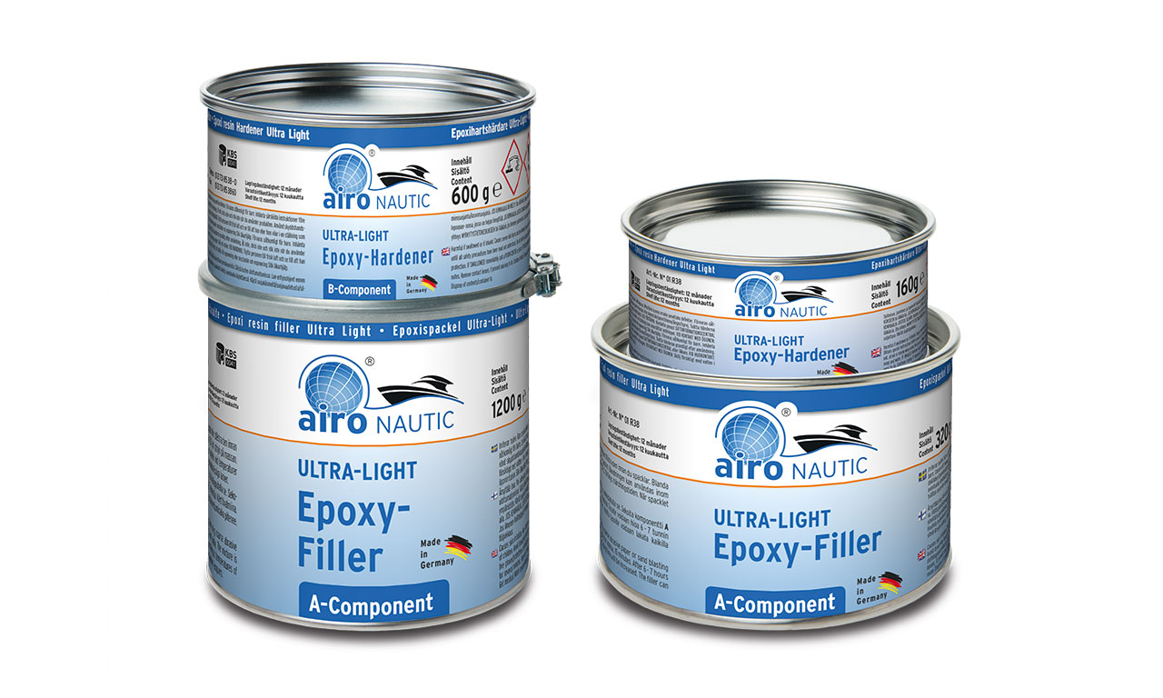 Airo Nautic Leichte Epoxy Spachtel 0,8 Liter = 480g Lightweight filler hellgrau 2:1