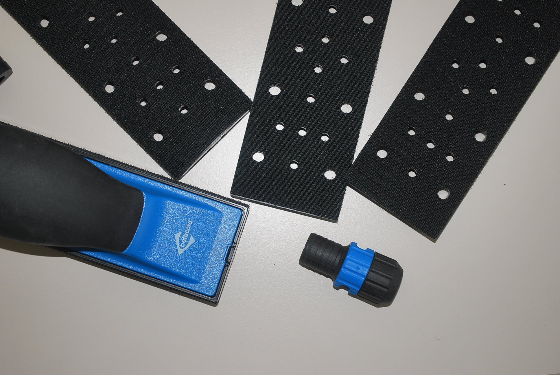 Profi Schleifklotz mit 4 Aufsätzen 70 x198 mm Handschleifer  konvex konkav halbrund