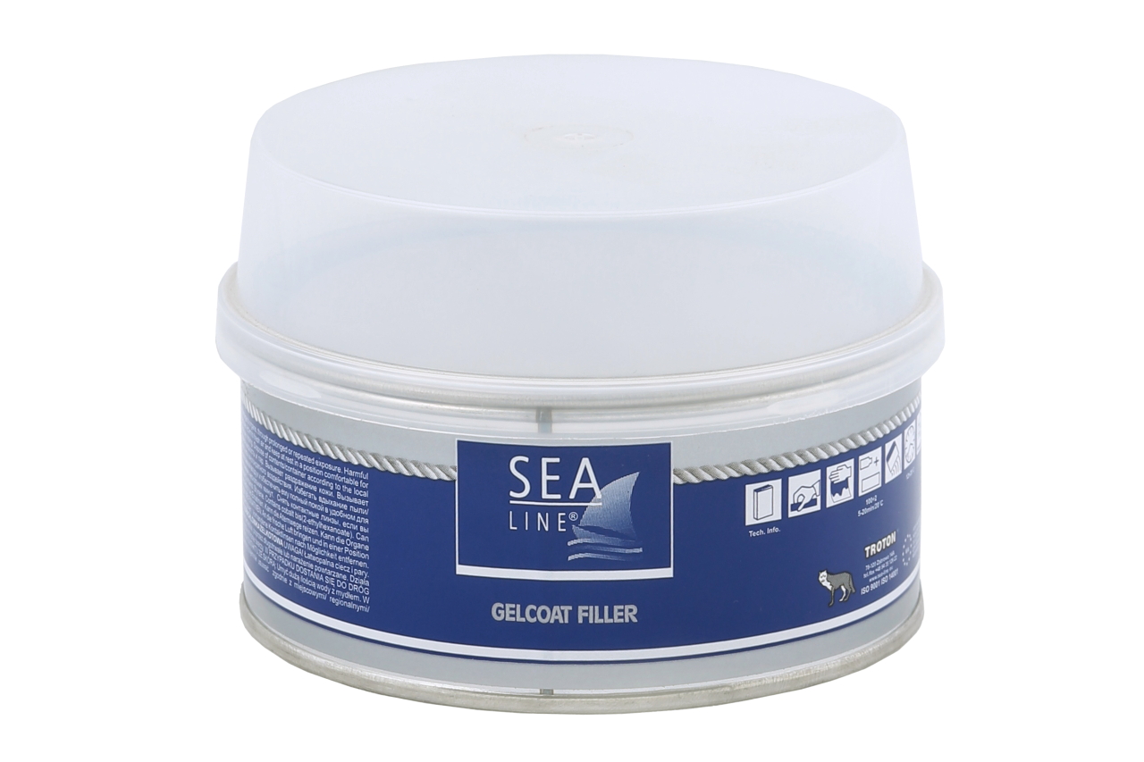 Sea-Line Gelcoat Spachtel Ral 9010 Weiss 250 g Styrolfrei & Schnelltrocknend | Hochglanz Reparatur-Kitt für Gelcoat
