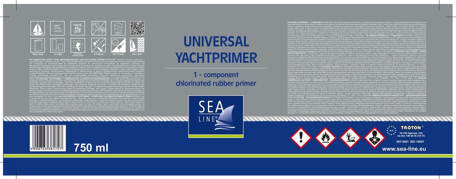 Sea-Line 1K Universal Grundierung Yacht Primer 2,5 Liter