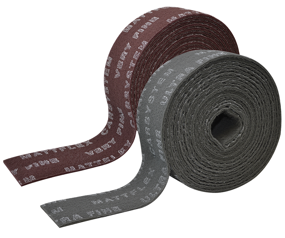 CarSystem Tec Line Mattflex Premium Schleifvlies Rolle 115 mm  x 10 mm Grau - ultra fine: Vor dem Decklackauftrag